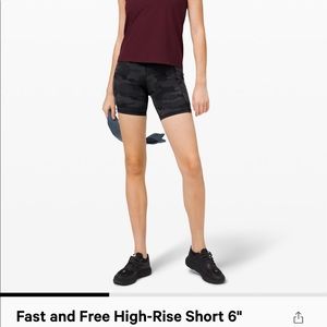 Black Fast and Free High Rise 6inch shorts NWT